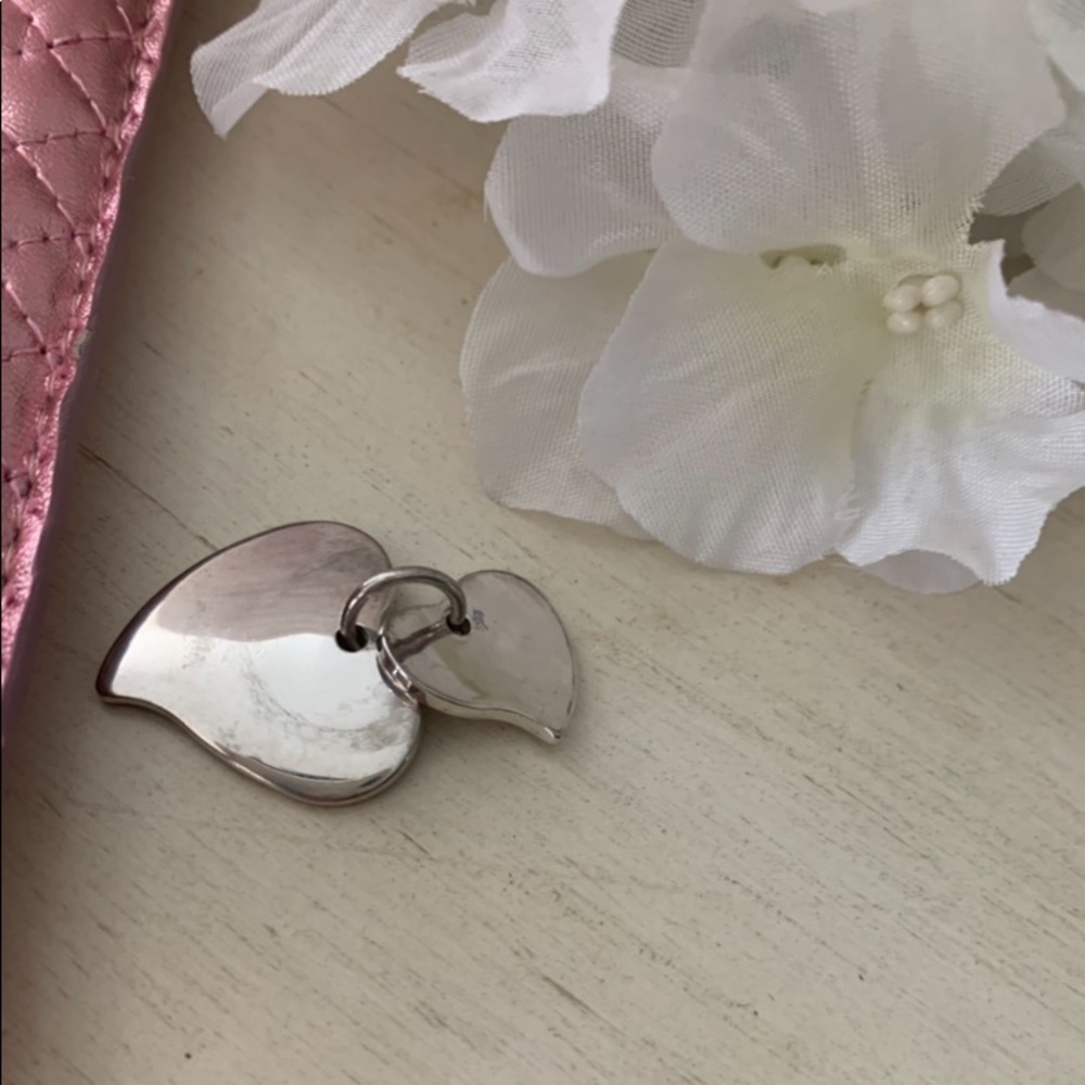 .925 Sterling Silver Double Heart 💕 Pendant - Picture 4 of 9